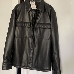 Men’s faux leather jacket. Brand new with tag. Lightly insulated.